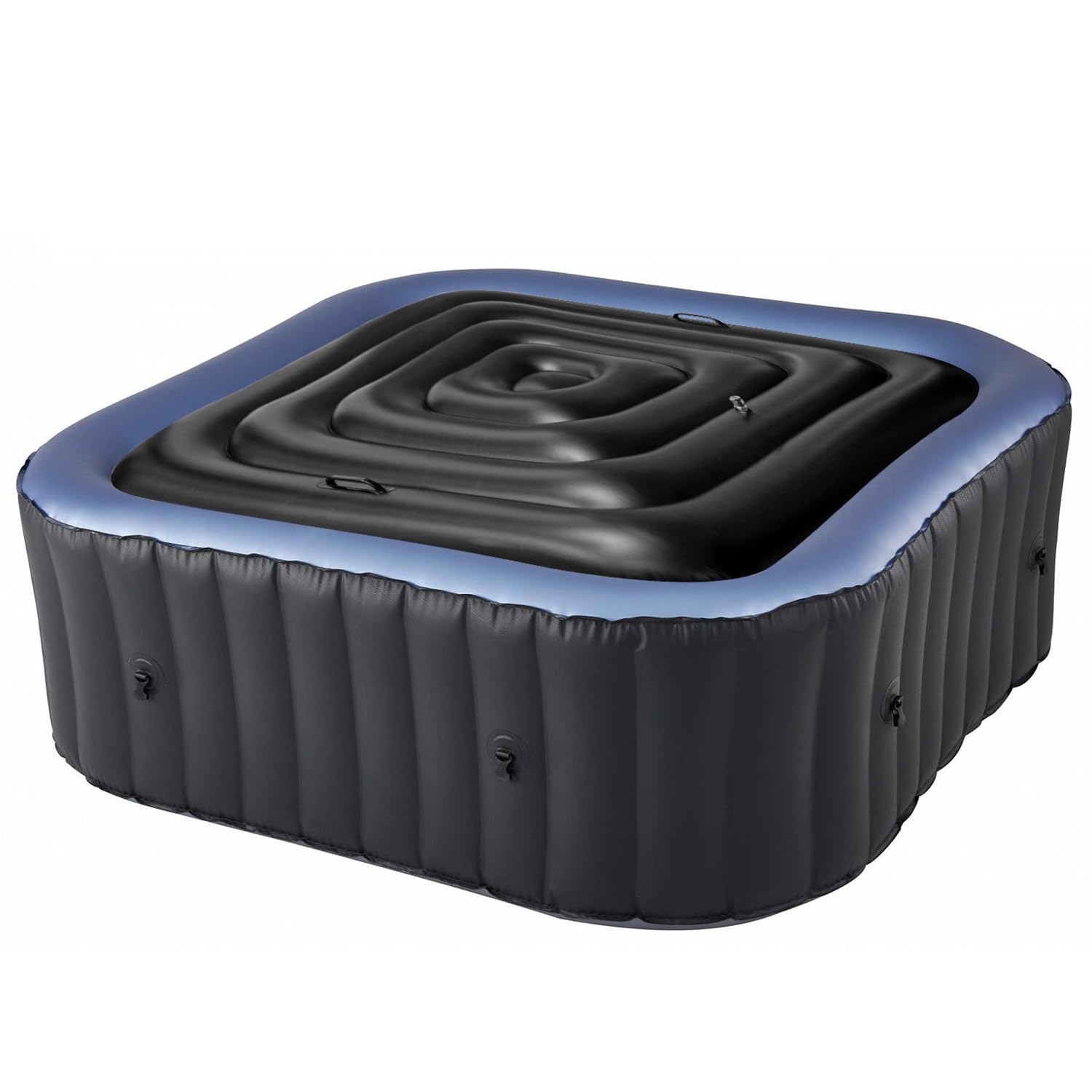 130 cm cubierta de bañera de hidromasaje inflable cubierta de piscina cuadrada con asas, cubierta de bañera inflable resistente a la lluvia y al desgarro accesorios de jacuzzi ahorro de energía