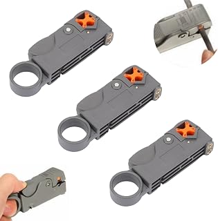 3Pcs Coax Stripper Tool Adjustable Cable Stripper Tool Mini Cutters Kit for RG59 RG58 RG6 RG11 Compression and Crimping Device Set for Wires coaxial cable stripper