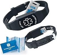 Vista 9 de Pulsera médica USB Elite II: pulsera de silicona hipoalergénica de 2 GB USB impermeable Flash Drive Tarjeta médica de emergencia. Acceso gratuito