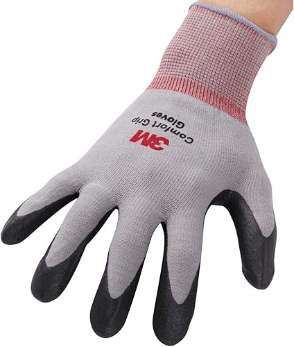 Miniatura 5 de 3M KOR Guantes ligeros recubiertos de espuma de nitrilo, lavables, tacto inteligente, 10 pares, talla M, color gris
