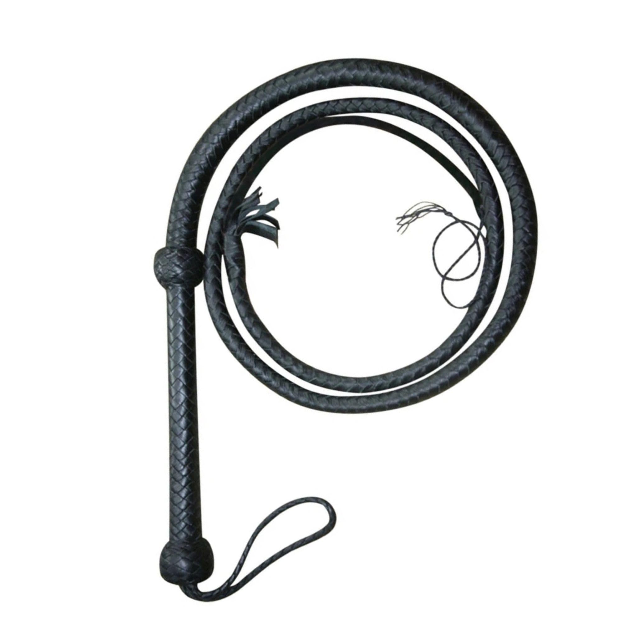 Generico Frusta in Pelle 4 Piedi Stile Western | Frusta da Cowboy Artigianale in Vera Pelle Bovina Intrecciata a Mano | Frusta Western Professionale bilanciata e Resistente