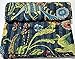 Sambhav Quilt Hub Handblock Animal Print Handmade Cotton Kantha Quilting Boho Bedding Throw Blanket Hippie Queen/King Size Bohemian Block Kantha Quilt