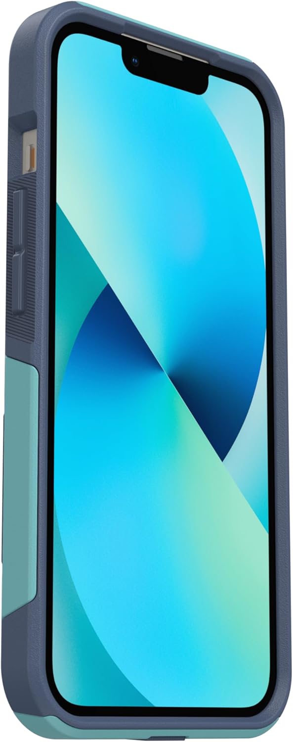OtterBox iPhone 13 (Only) – Commuter Series Case – Thin, Dual-Layer, Pocket-Friendly, Port Cover – Teal/Blue