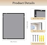 COFENY Miroir de salle de bain noir pour mur, 30x36 Miroirs rectangle de pouce avec cadre en métal, miroir mural moderne pour salle de bain salon, porte-entrée suspendu horizontale ou verticale