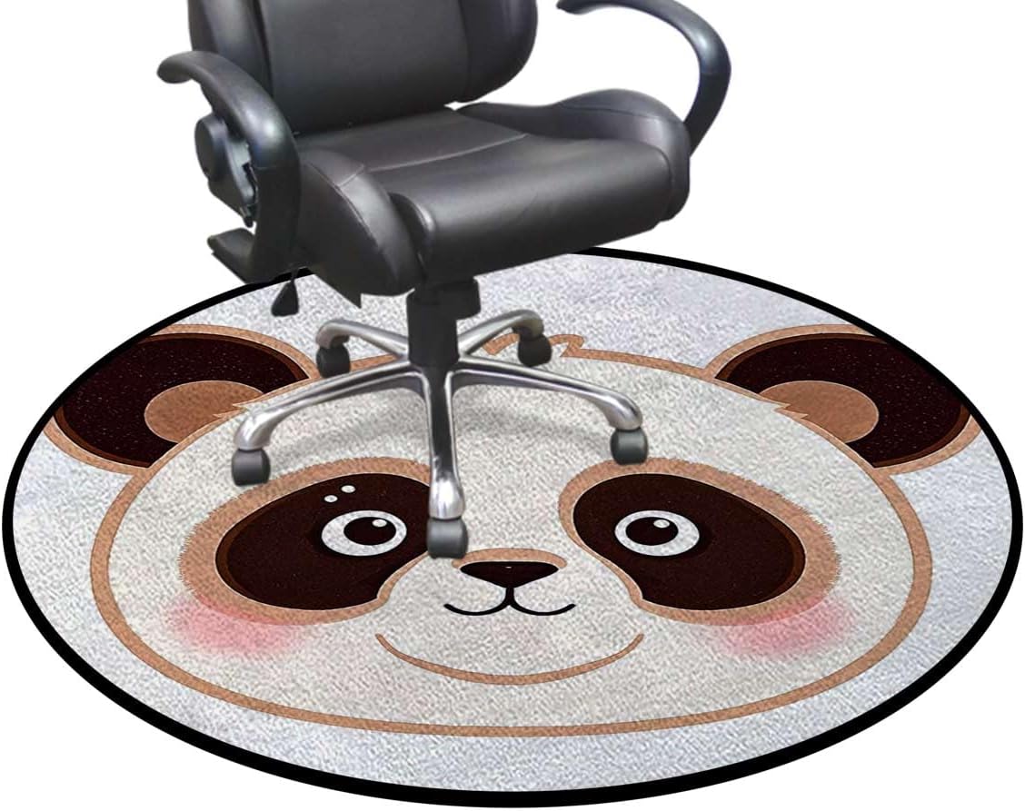Anime Animal Anti-Slip Chair Mat for Hardwood Floors, Cartoon Character Isolated Multi-Purpose Office Desk Protector, Durable Floor Carpet,Protect The Floor from Scratches, Diameter 59 in