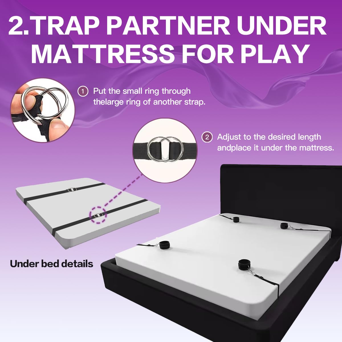 Kit BDSM Bondage per Coppie, Set di Restraints Bdsm con Manette, Bendaggio Occhi, Frustino, e Cinghie Letto - Giochi Erotici per Coppie e Adulti, Accessori Bdsm per Esperienze Intime Kinky