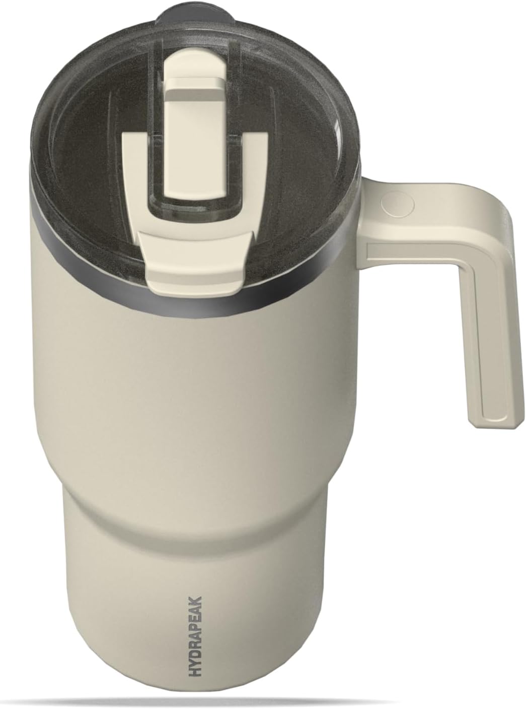 Hydrapeak Voyager 25 Oz Stainless Steel Tumbler with Handle, Insulated Water Bottle With Straw & Lid, Cupholder Friendly Reusable Travel Mug (Ivory)