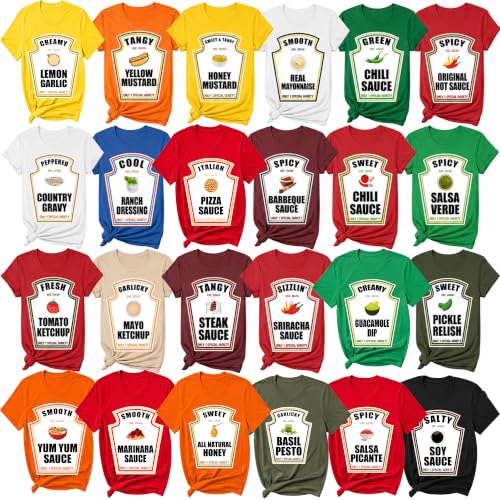 Halloween Taco Costumes Shirts Matching Family Halloween Condiment Costume Shirt, Hot Sauce Group T-Shirt (D4)