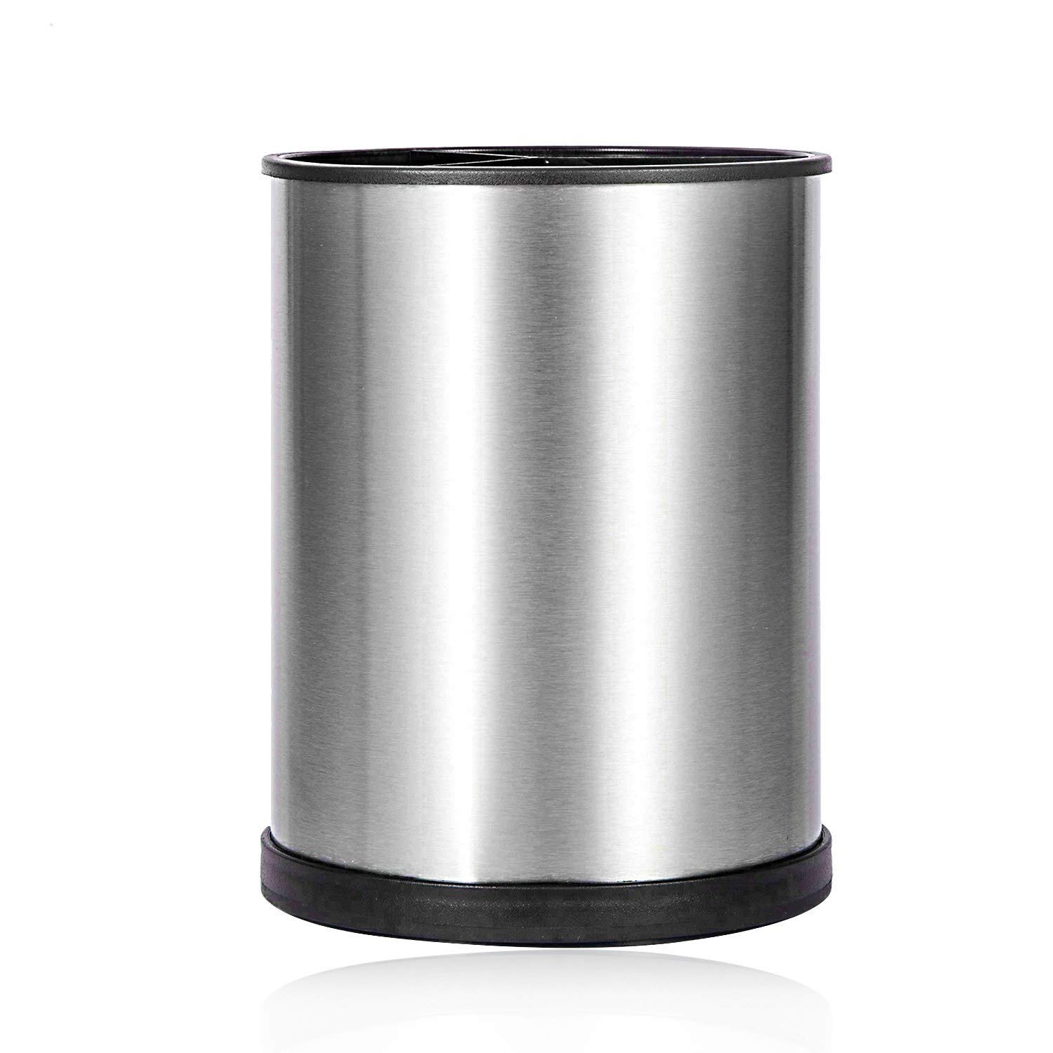 CPH20 Stainless Steel Round Shaped Rotating Utensil Holder with Three Compartments Spinning Container for Kitchen Tools