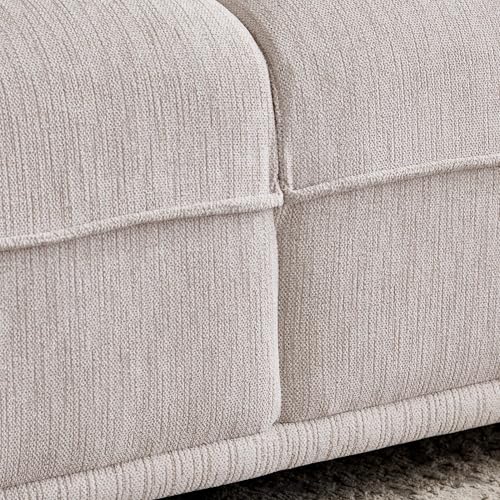 Image of Home Centre | Morrison Fabric 3-Seater Sofa | Sofa for Living Room | Solid Wood | Beige | 1 Year Warranty