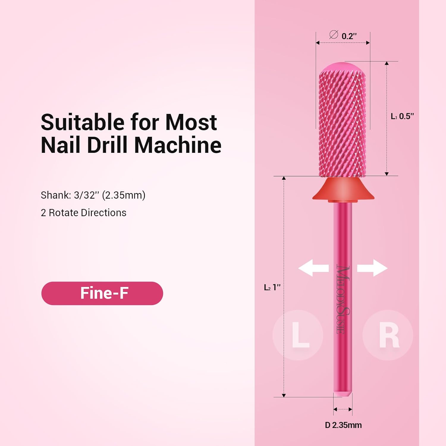 MelodySusie 50 Pcs Nail Drill Bits Small Sanding Bands with 3.1mm Mandrel Bit with Smooth Round Top Small Barrel Carbide Bit
