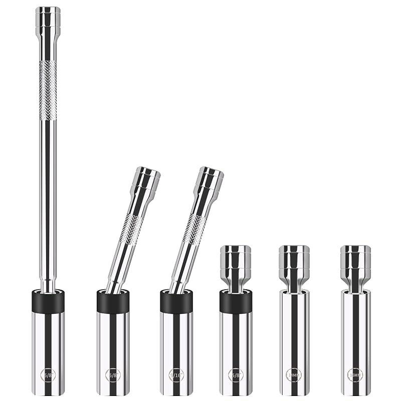 Kit de Soquetes para Velas de Ignição com Parede Fina e Acionamento de 9,5 mm (3/8 pol.) Cupbunny, 6 peças