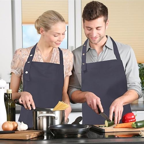 Miniatura 6 de Delantales para mujeres y hombres con bolsillos, correas ajustables, impermeable, lona para cocina, cocinero, camarera, servidor