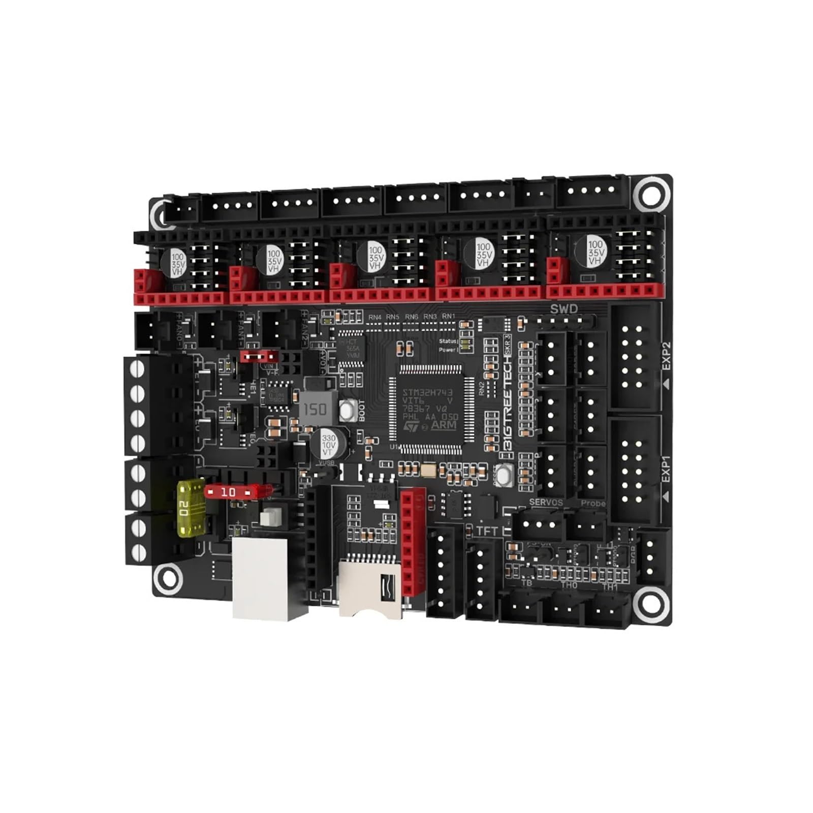 BIGTREETECH SKR V1.4 Turbo Actualización de Placa Base 32 bits | Controlador TMC2209 del tablero de control for impresora 3D Ender3 CR10(SKR V1.4 Turbo,With 5xTMC2209)