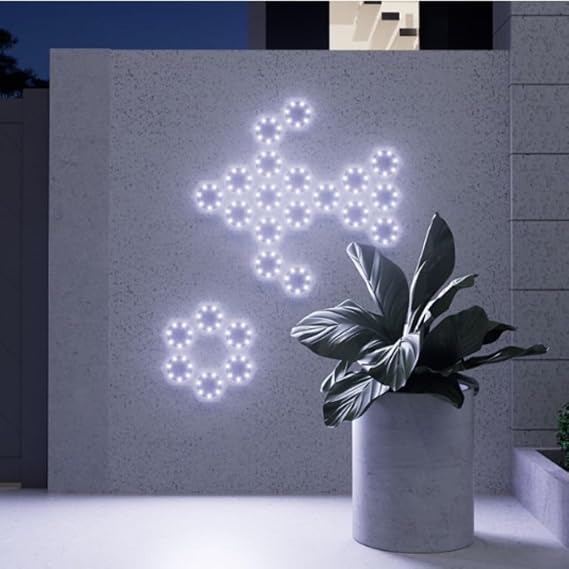 LED Hexagon Wall Light Panels Sensitive DIY Modular Lighting 6 Pack White Geometric Decor Bedroom Living Gaming Setup Home Office Ambient Lamp Creative Art Display(white Light)