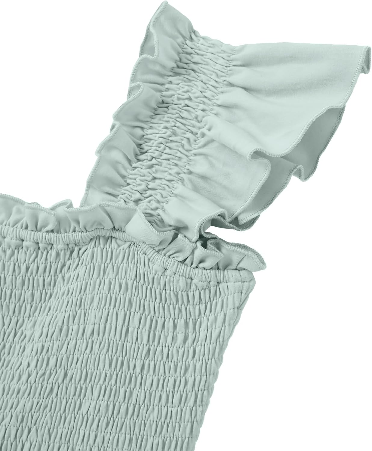 IFFEI Mommy and Me Matching Dresses Womens Smocked Ruffle Sleeve Mini Dress Vacation Beach Family Matching Outfits