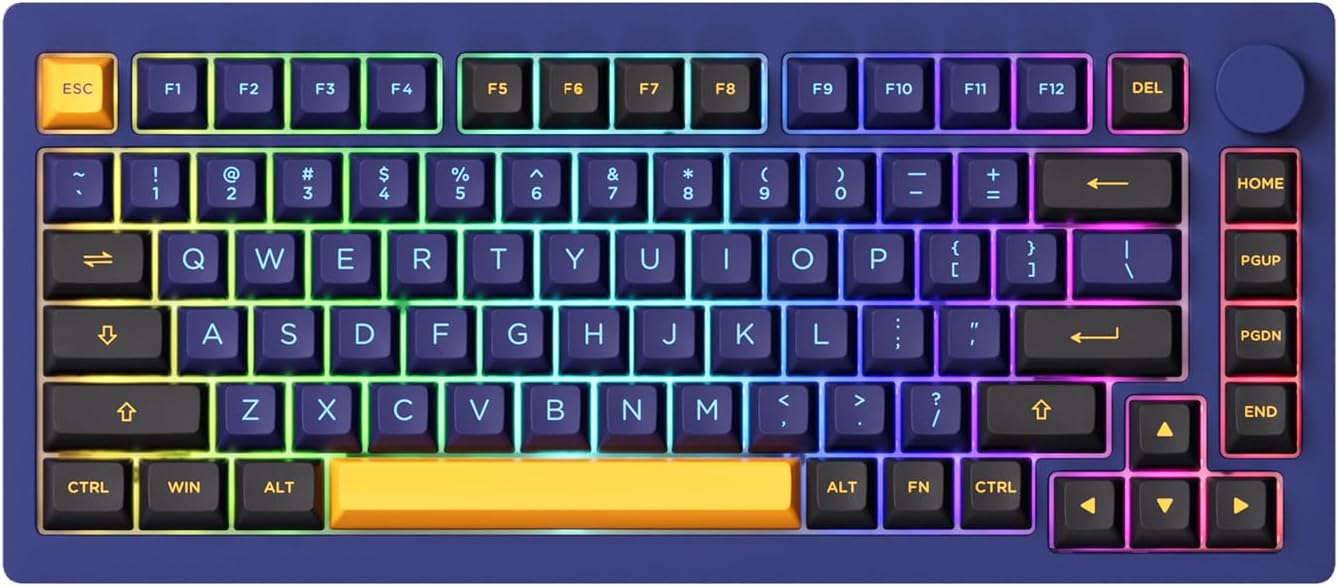 M1W V3 HE Gaming Keyboard Magnetic Switch Rapid Trigger Mechanical Keyboard Bluetooth 2.4GHz Wired Gasket Mount RGB Aluminum Keyboard for Mac/Win (Horizon Blue Creamy Yellow Magnetic Switch)