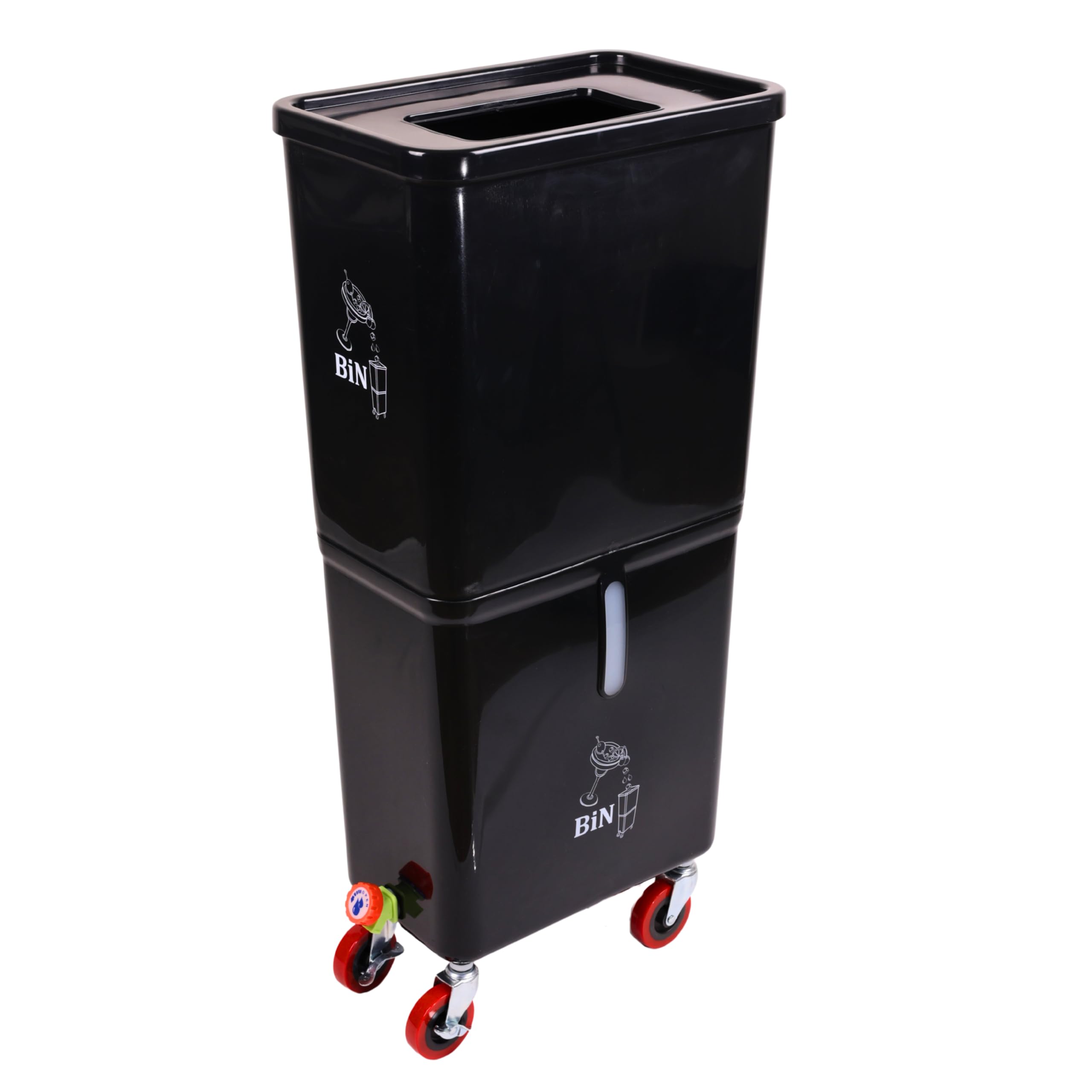 Para bebidas sobrantes, negro, tina de bebidas, contenedor de eliminación de bebidas, recoger cócteles, adornar, té, cerveza, hielo y pajitas, equipo de bar
