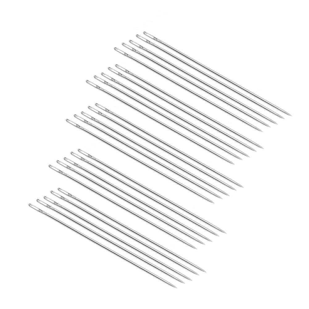 Generic 25 Pcs Large Eye Darning Needle Hand DIY Knit Crafts Supplies Metal Silver Tone Sewing Embroidery Accessory Tool Tapestry 6. 8cm