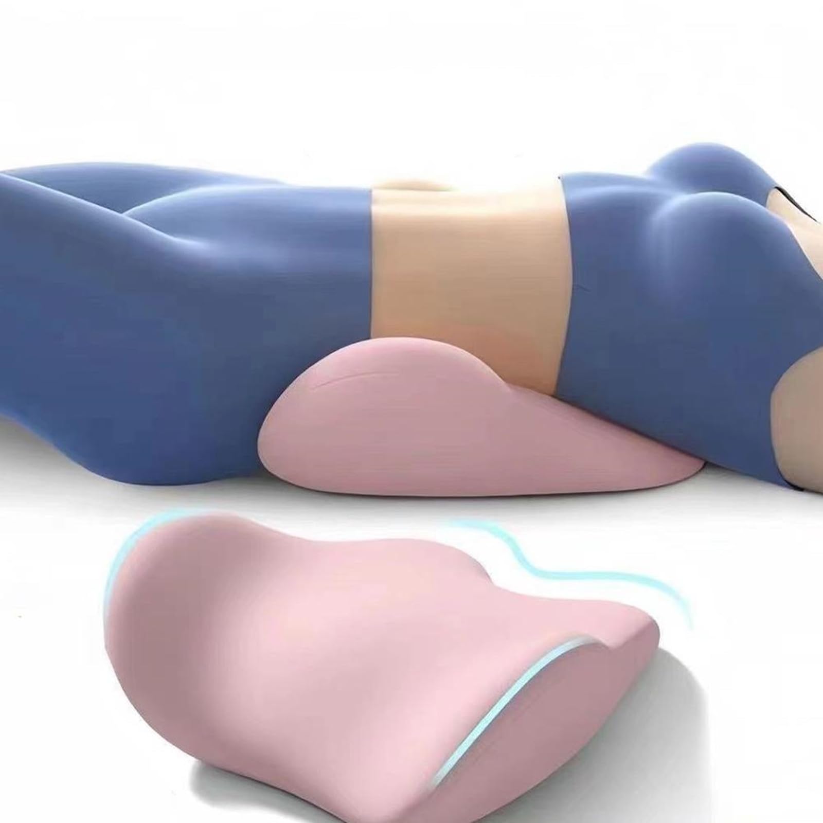 pulunto Almohada de apoyo lumbar para aliviar el dolor de espalda, almohada ergonómica de espalda baja para dormir, almohada de reposo en cama, almohada de cintura de espuma viscoelástica, almohada de