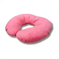 Travesseiro de Pescoço para Viagem Rosa Suede Encosto Apoio Avião Descanço Formato U Macio Confortável Portátil