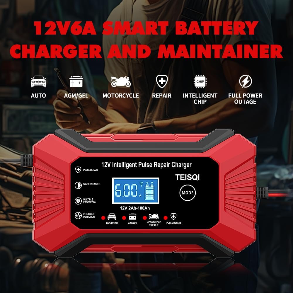 Connecting TEISQI Battery Charger clamps to a car battery