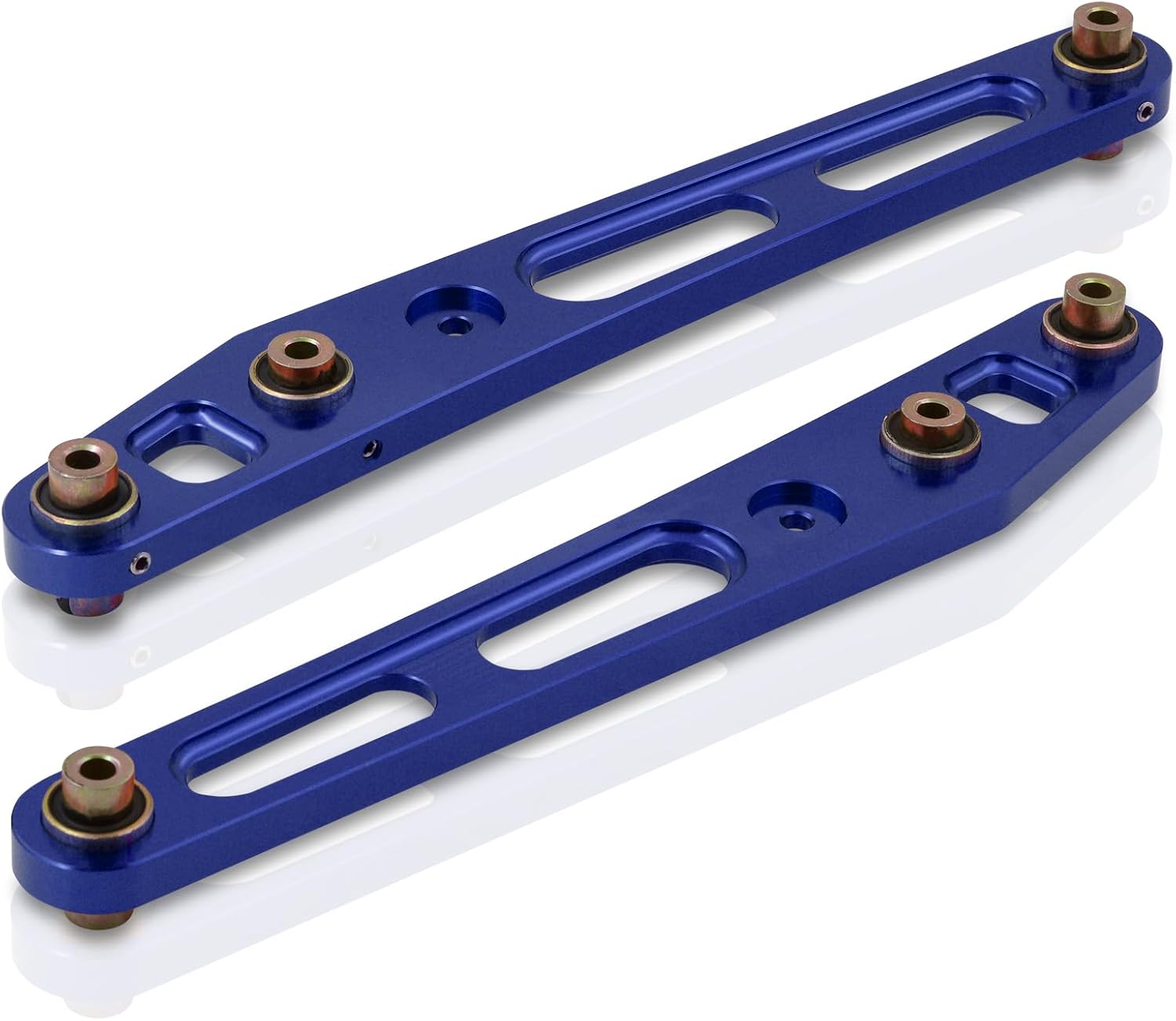 AJP Distributors JDM Rear Lower Suspension Billet Aluminum Control Arms LCA Kit Pair Blue + Bushings Set Compatible/Replacement For Civic EK9 EM1 LX DX EX SI 1996 1997 1998 1999 2000 96 97 98 99 00