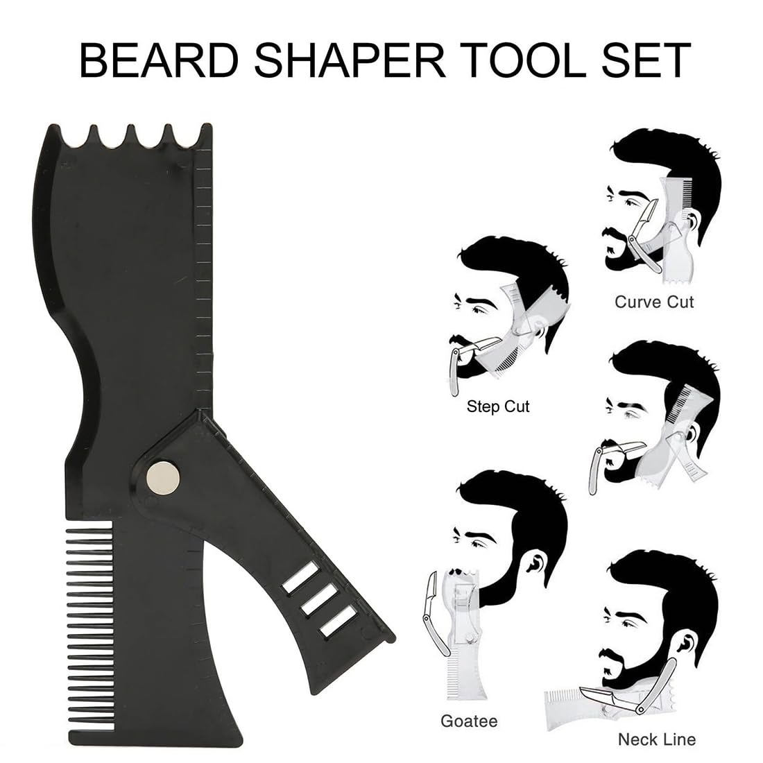 2 Pezzi Pettine Stencil Barba, Pettine Per Barba Uomo, Signori Pizzetto Collo Sagome Per Barba Styling Tool Per Rasatura Della Barba