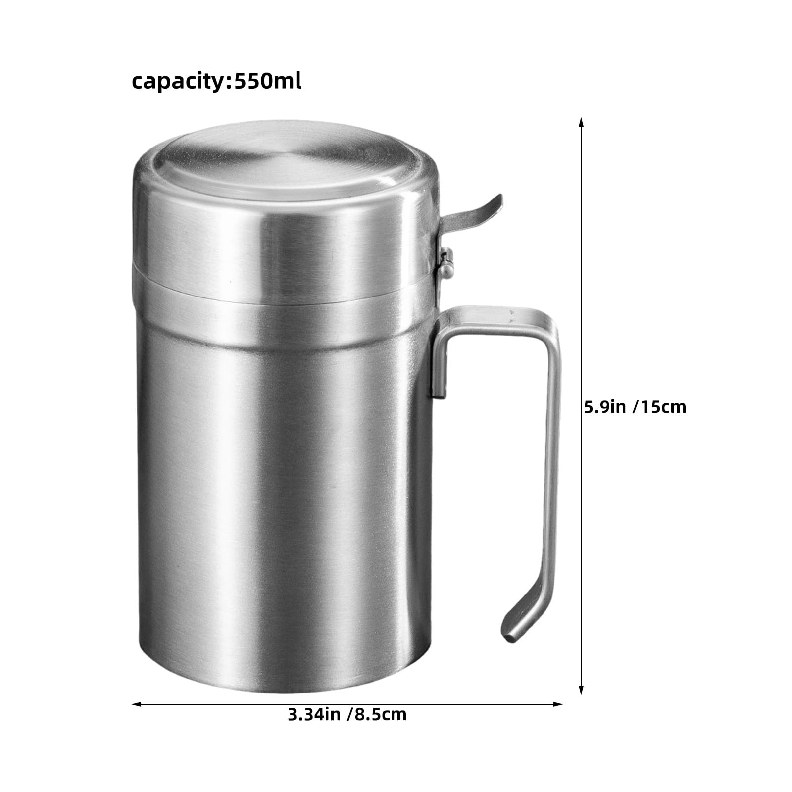 Ciieeo Botella de aceite de oliva - Dispensador de 550 ml para aceites de cocina, vinagres, aderezos y salsas - Botella rellenable de acero inoxidable para almacenamiento en la cocina