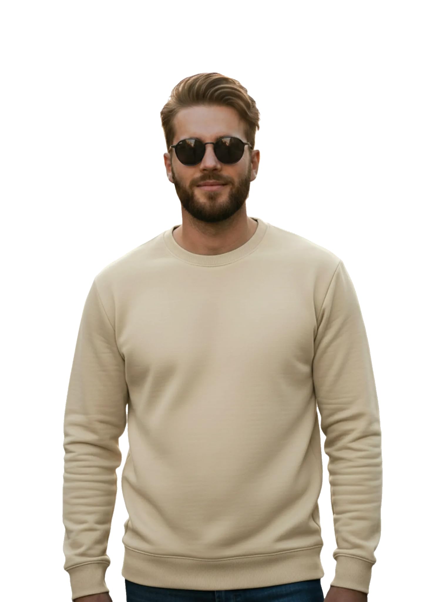 Men Regular Fit Fleece ||Black||Round Neck Solid||Sweatshirt-JM3911