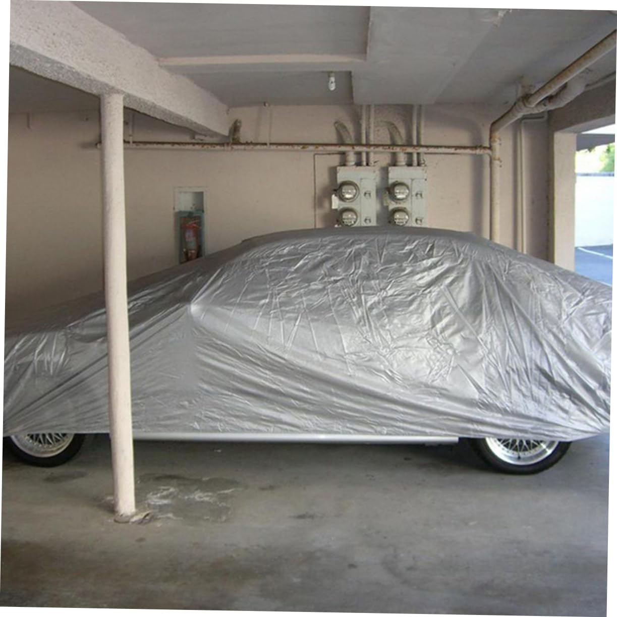 Alipis Weather Car Cover Waterproof UV Protection Size L Silver Universal Fit for Sedans and SUVs Dustproof Summer — view 7