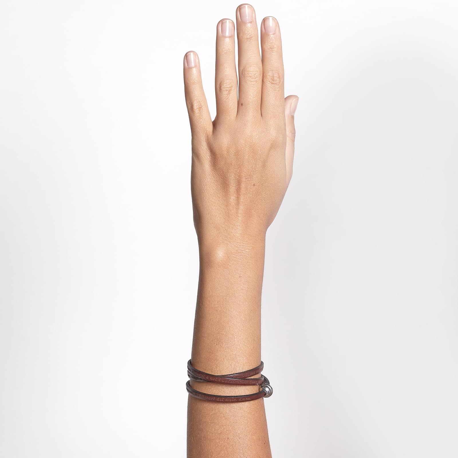 Amen Gioielli, Bracciale Marrone Padre Nostro, Bracciale in Pelle Uomo Donna, Chiusura Magnetica in Acciaio Inossidabile, Regalo Uomo, Regalo Donna, Misura L da 60 cm, Made In Italy.