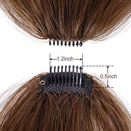 AISI-QUEENS-Clip-in-Bangs-100-Human-Hair-Extensions-Medium-Brown-Clip-on-Fringe-Bangs-with-nice-net-Natural-Flat-neat-Bangs-with-Temples-for-women-One-Piece-Hairpiece-Wispy-Bangs-Medium-Brown