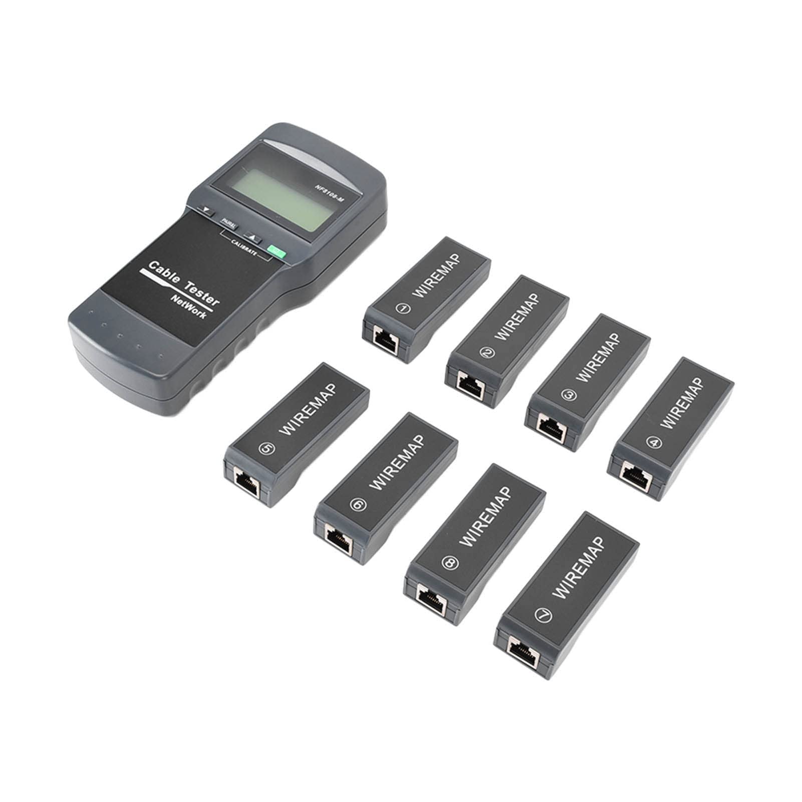 YWBL-WH Tester per Cavi di Rete RJ45 con Display LCD 8 unità Remote per Test di connettività con Punto di Interruzione di Lunghezza Strumento di Test Multifunzionale Professionale per Tecnici