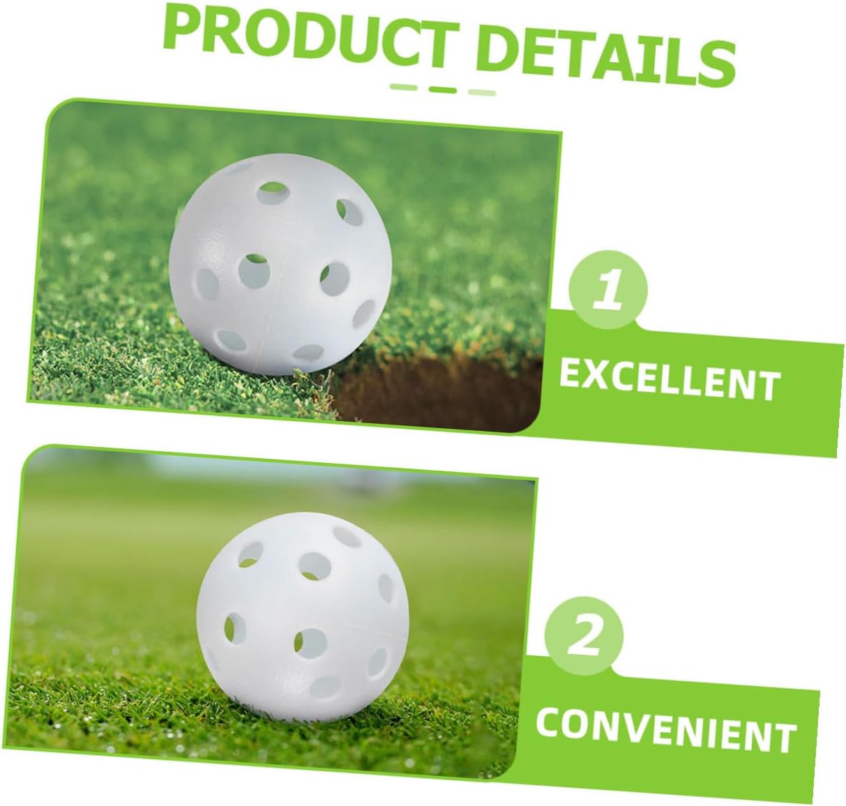 VICASKY 100pcs White Practice Golf Balls Small Hollow Plastic Training Balls Bulk Set for Indoor Outdoor Golf Swing Practice