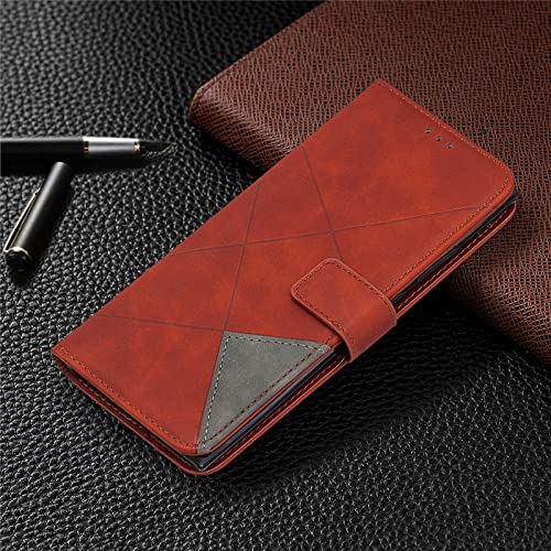 Étui Galaxy M53 5G marron foncé, housse portefeuille en cuir Samsung M52 5G M33 M23 M12
