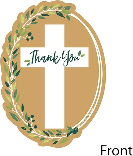 Miniatura 3 de Big Dot of Happiness Elegantes tarjetas en forma de cruz  Nota de agradecimiento para fiesta religiosa con sobres  Juego de 12