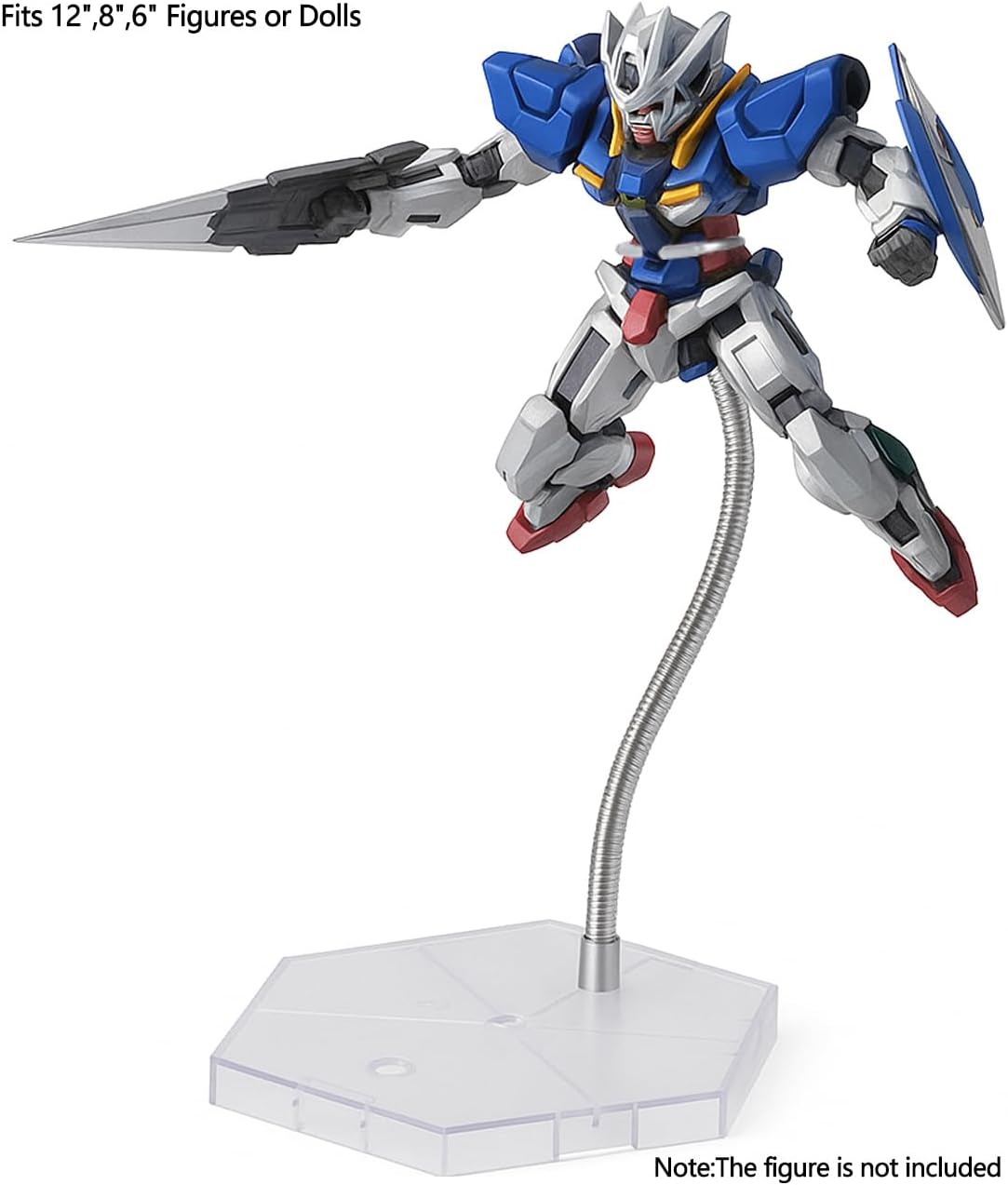 2 Pack Large Silver Action Figure Stand –Stop Motion Rig with Adjustable Dual-Arm Clip for 1/6 1/9 1/12 Scale Figures – Action Figure Display Holder Stand Base Compatible with 12",8",6" Gundam