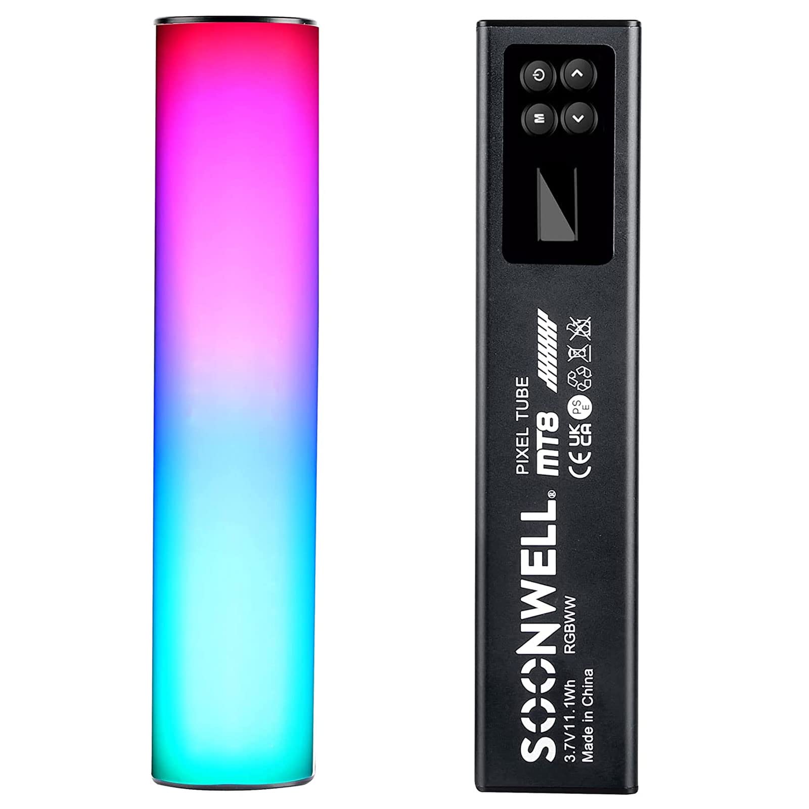 LETWING SOONWELL MT8,Pixel RGBWW Tube Light,8W LED Handheld Stick Light Wand,Full Color Pixel Pocket Light with FX Lighting Pixel Effects for Photography Lighting (Gray)