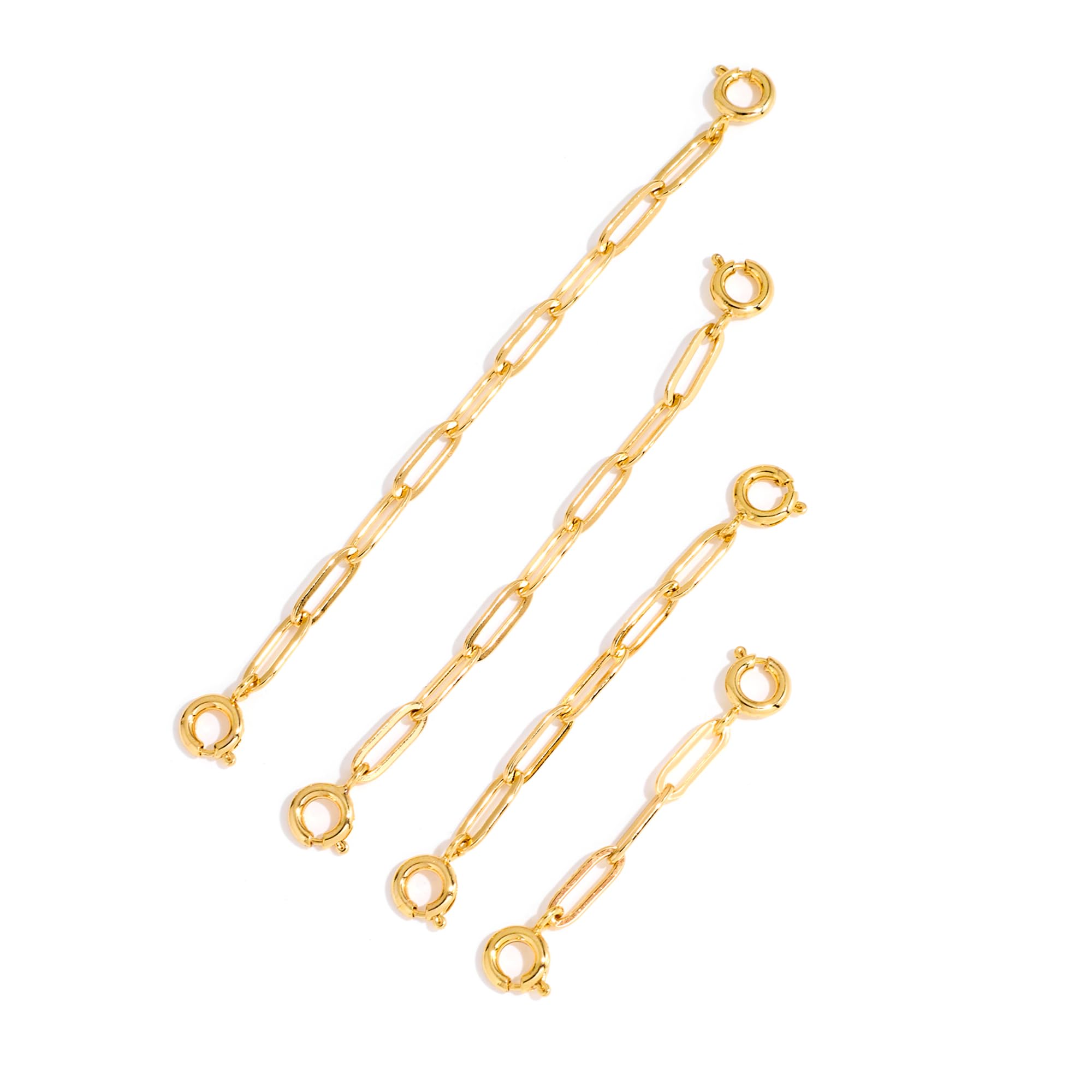 Photo 1 of FAMARINE 4 PCS Gold Necklace Extender Chain for Women Gold Extension Bracelet Link for Delicate Jewelry