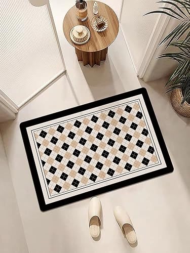 Miniatura 3 de Tapete absorbente para baño, antideslizante, de diatomeas, de secado rápido, suave, tapete para ducha y bañera (cf-01)