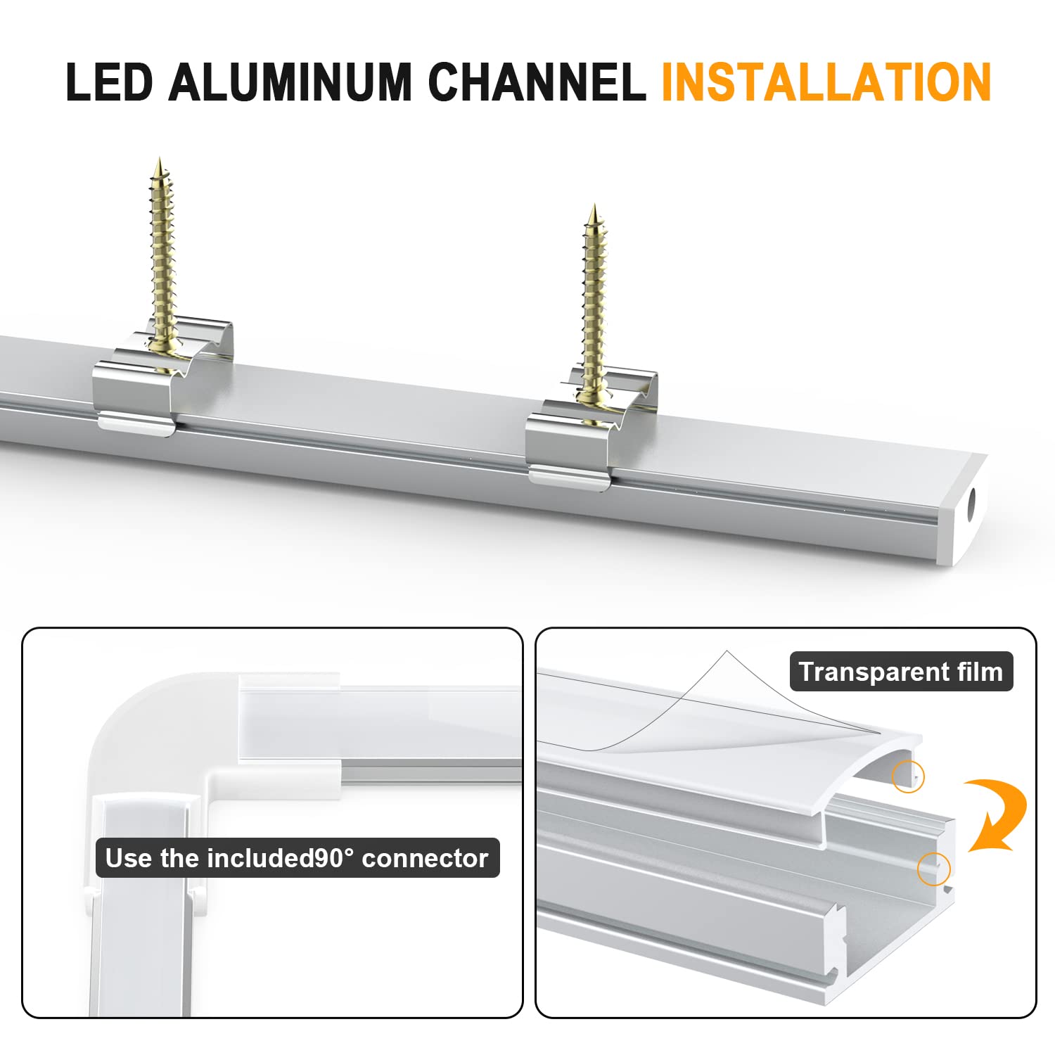 Led strip profiel hoek breed rond model 1 meter compleet