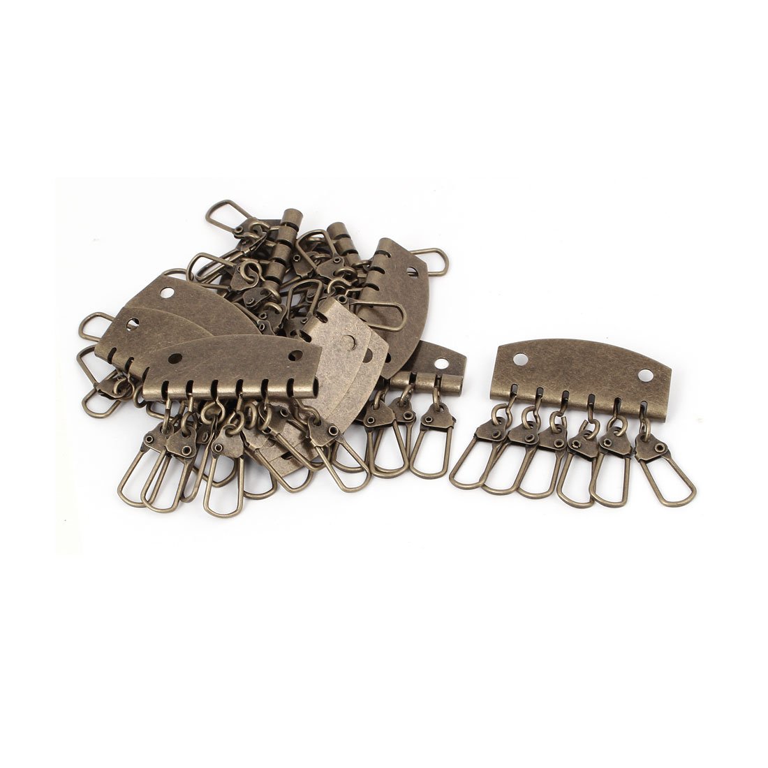 Sourcingmap a16072700ux0308 48 x 52 x 5 mm Iron Six Clasps Key Row Bags/Purses/Handbags Hardware - Bronze Tone (10-Piece)
