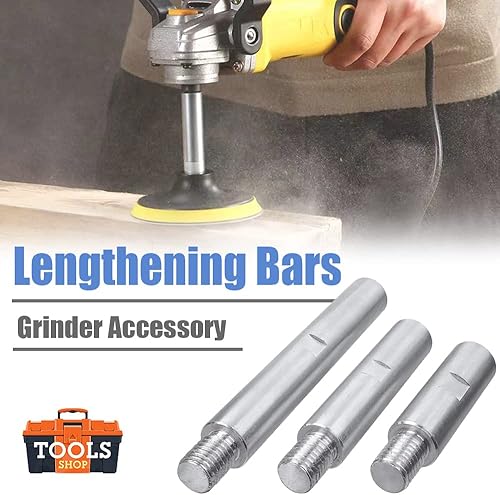 Miniatura 2 de Mesee Juego de 3 varillas de conexión de extensión de amoladora angular M14, placa de soporte de rosca M14, eje de extensión, barra de alargamiento