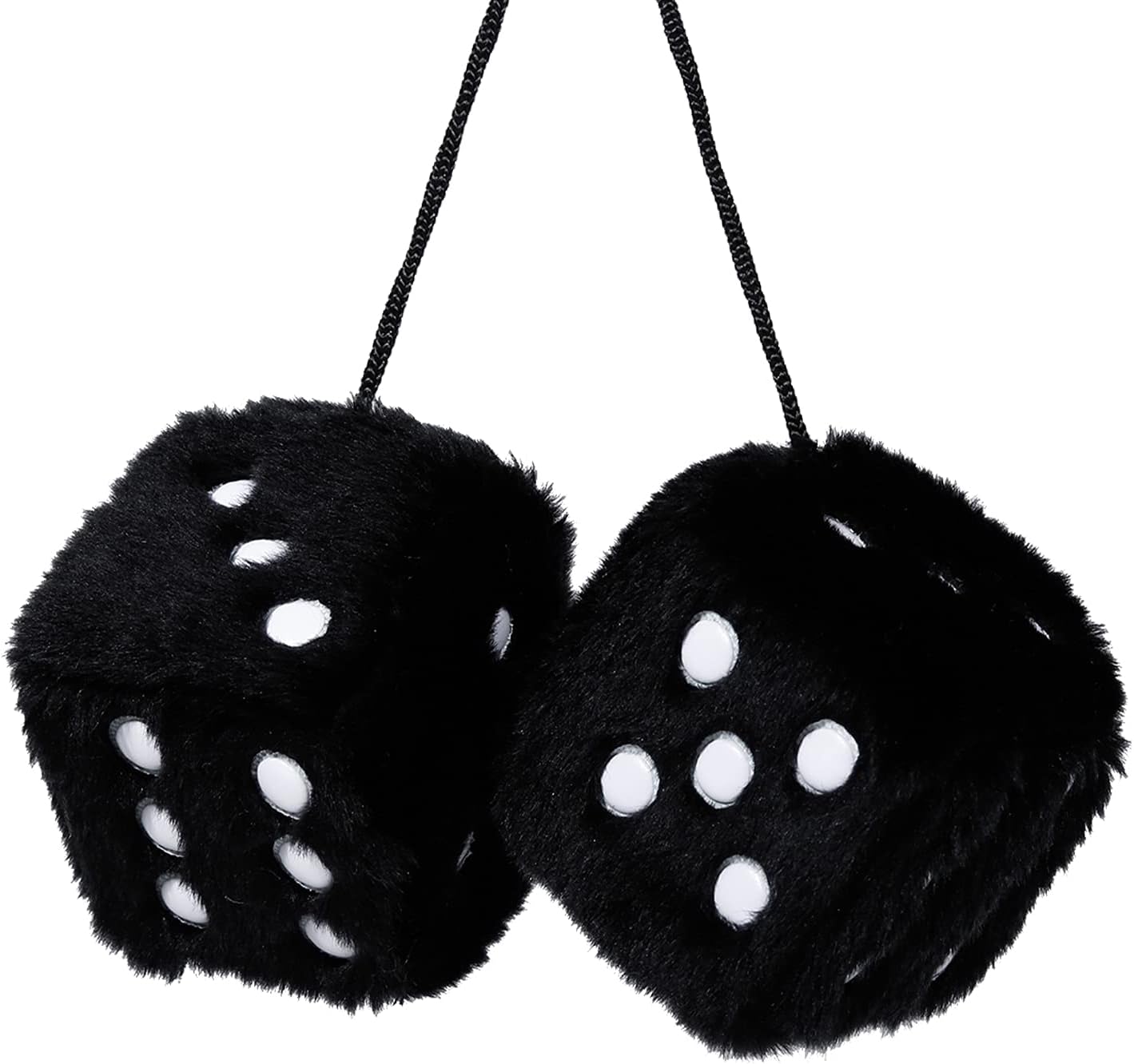 YGMONER Pair 1” Black Acrylic Dice with Rhinestone Dots