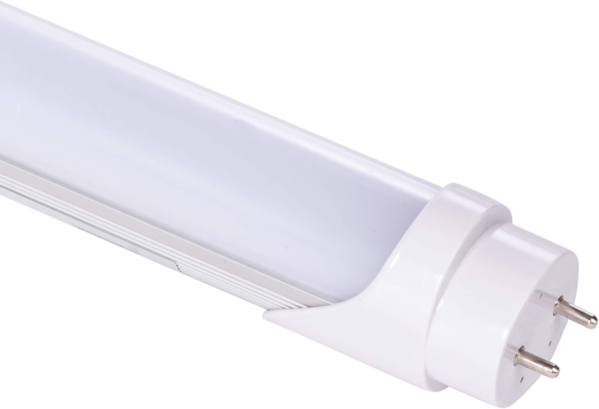 T8 LED Tube Bulb Light Bright 4ft 48", 22W 5000K Kelvin (Daylight), 2,850 Lumens, Ballast Bypass Direct Wire. Fluorescent Replacement, Frosted, DLC, UL, Single Sided Connection