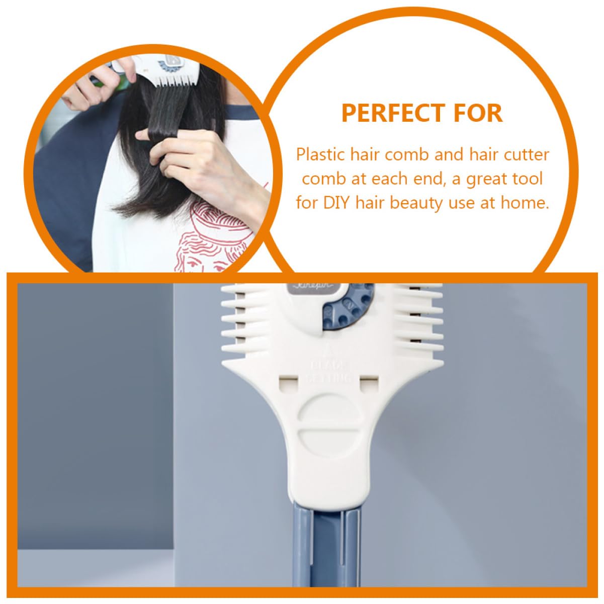 Double Side Hair Razor Comb Trimmer Adjustable Thinning Tool for Long and Short Hair Plastic Comb