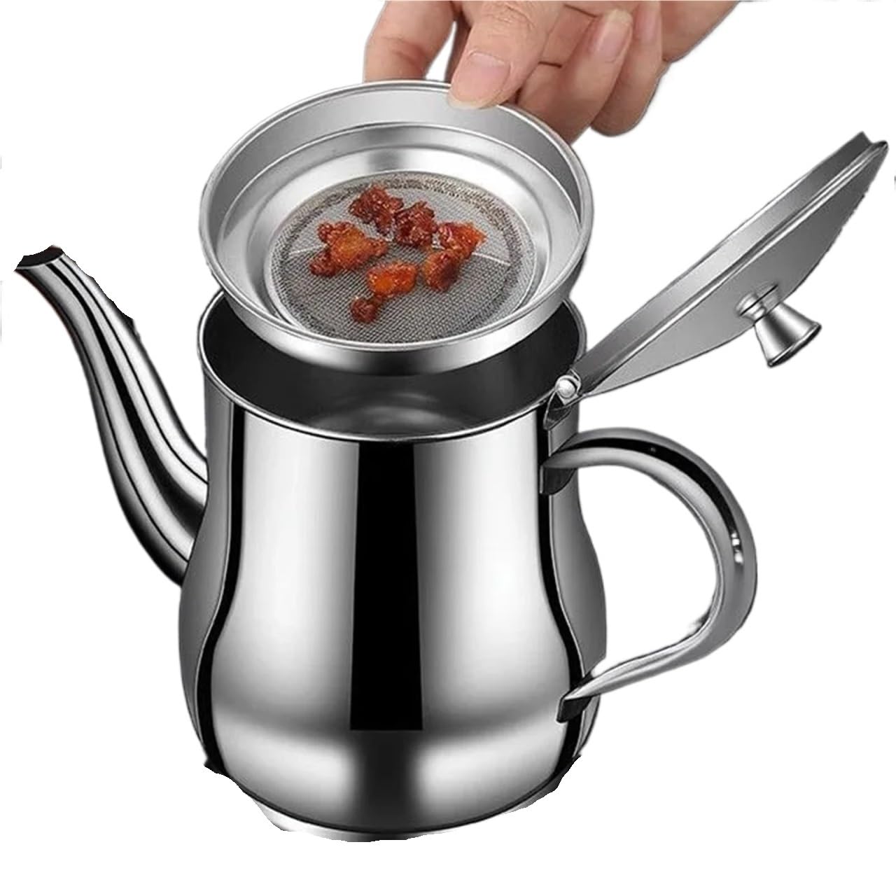 DHYUACN Oil Dispenser Stainless Steel 1Pc Household 316 Stainless Steel Oil Pot with Filter Cooking Leak Proof Pouring Seasoning Bottle