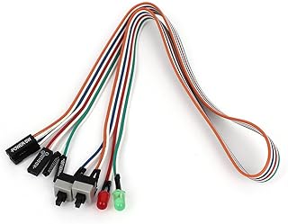 Kamenda - Caja de Ordenador LED Lumiere ATX reinicio HDD Interruptor Cable 50 cm Largo Rojo Verde free shipping