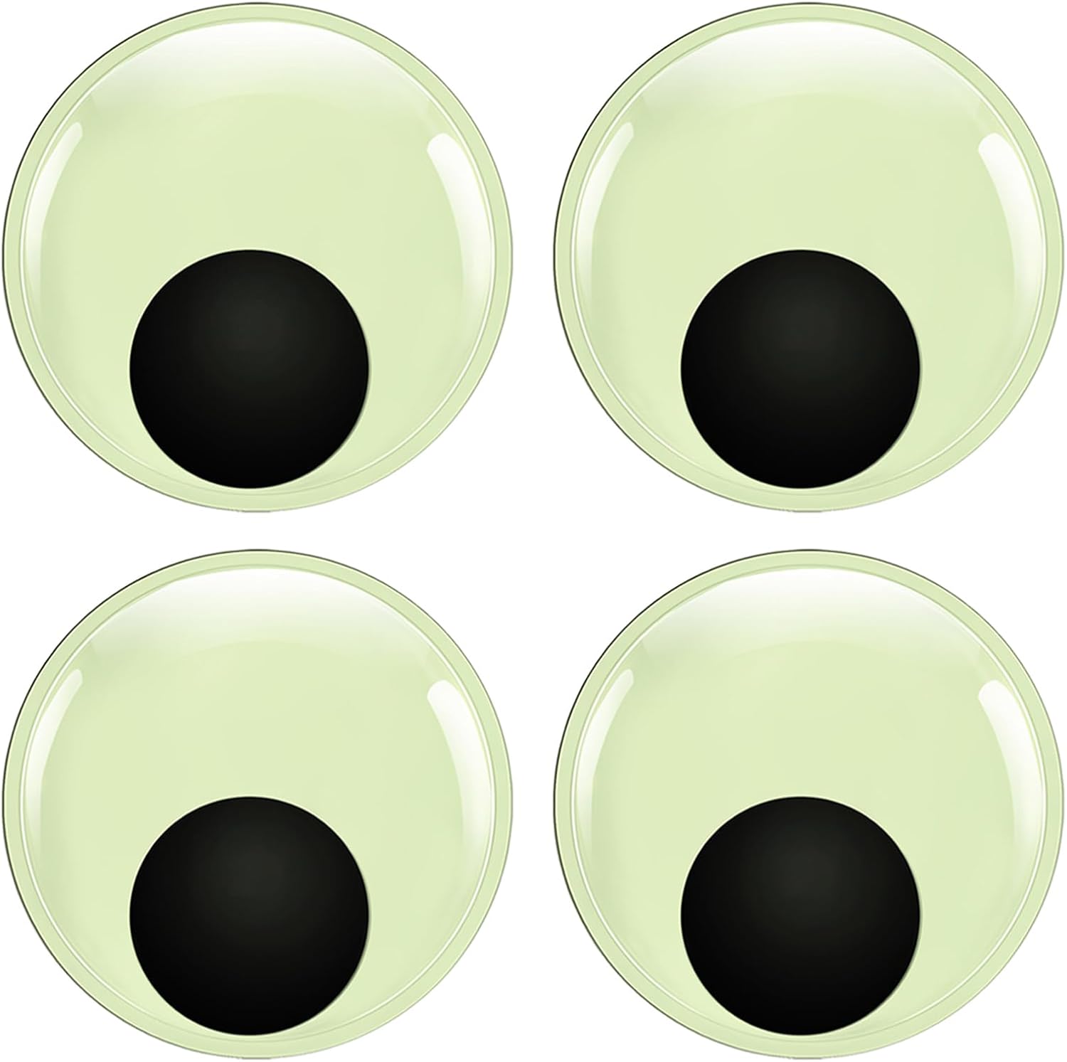 TOAOB 4pcs Luminous Large Googly Wiggle Eyes with Self Adhesive 6 Inch Giant Glow in The Dark Wiggle Eyes for DIY Crafts Scrapbooking Decoration